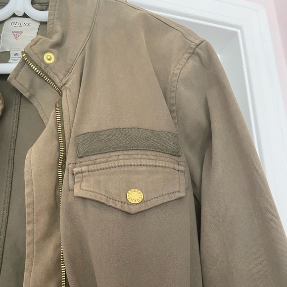GUESS GUC hip length fall military jacket in olive green - Picture 4 of 7